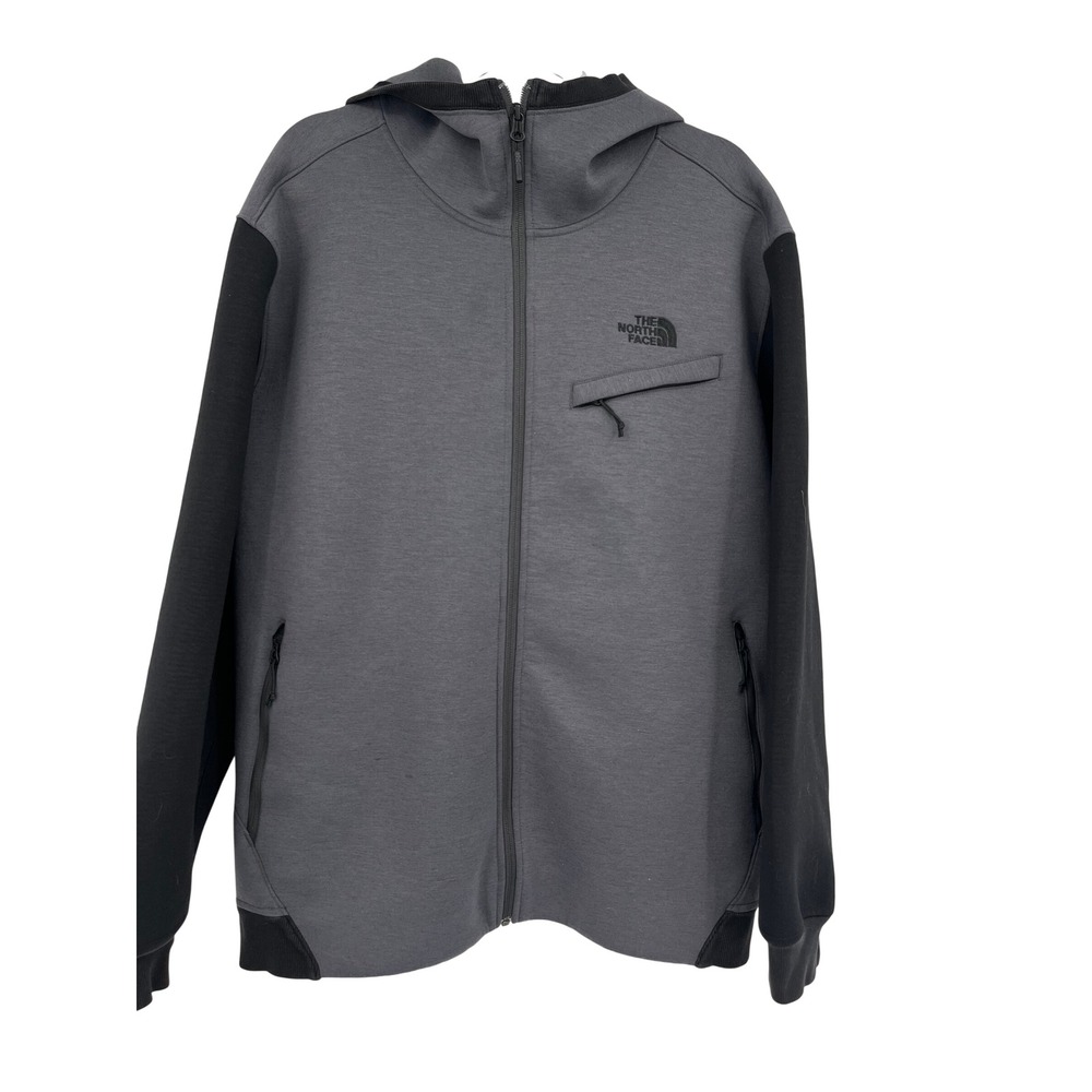 The North‎ Face Mens XXL Grey Black Full Zip Technical Hoodie Colorblock Jacket